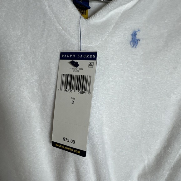 NWT Polo Ralph Lauren girls' hooded terry cover-up. Sz3 - Picture 3 of 7